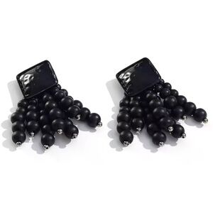 Black Panthere Gold Beaded Earrings